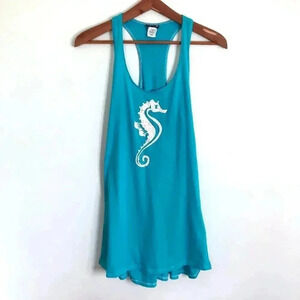 Sperry Sequin Seahorse Tank Dress Swim Coverup Beach Vacation Women's Size S